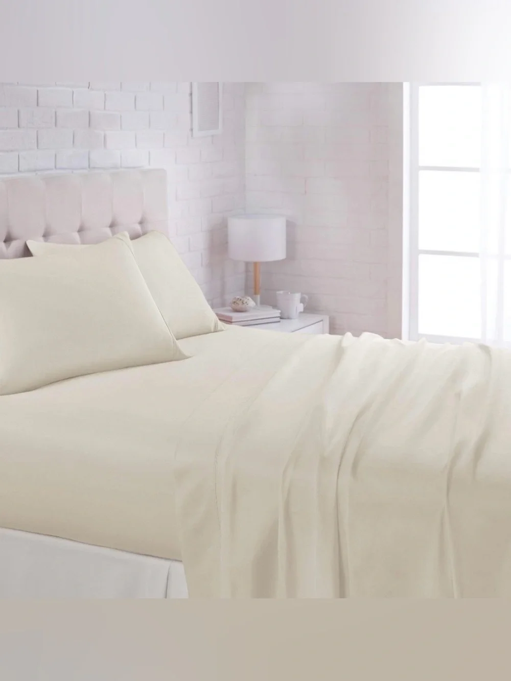 Queen Sheets 100% Brushed Microfiber BEIGE (Flat sheet plus pillowcases only)